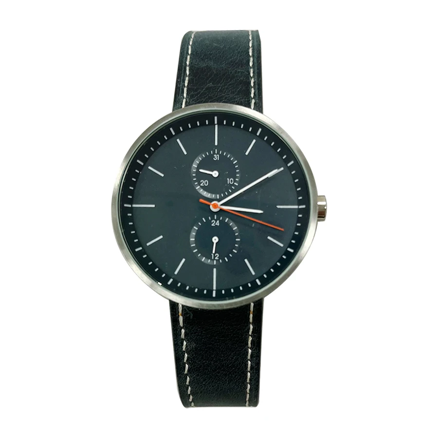 42mm stainless steel leather quartz movement wristwatch factory custom watch mens