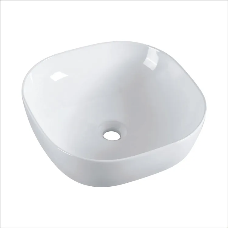 Hot selling hospital school mall square ceramic counter top wash basin table top bathroom sink factory direct basins bla