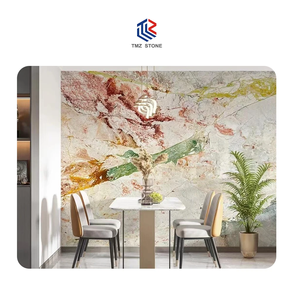 TMZ OEM/ODM Cambodia Four Season Pink Marble Countertops Floor Tiles Vanity Tops for Interior Decoration Luxury Projects