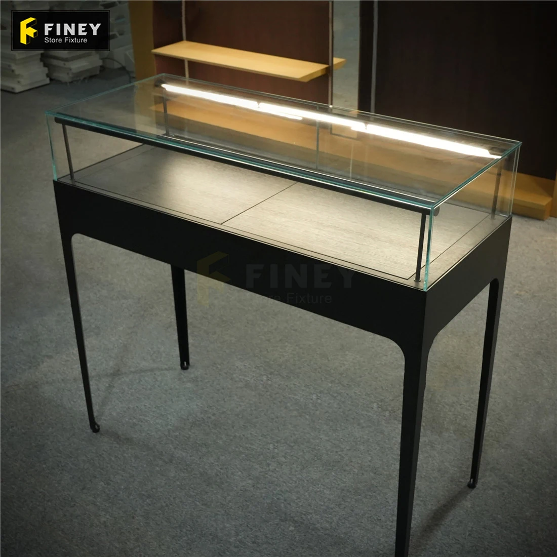 Customized Boutique Showcase with LED Light Cabinet Diamond Jewelry Wall Display for Shop Interior Design Fitting