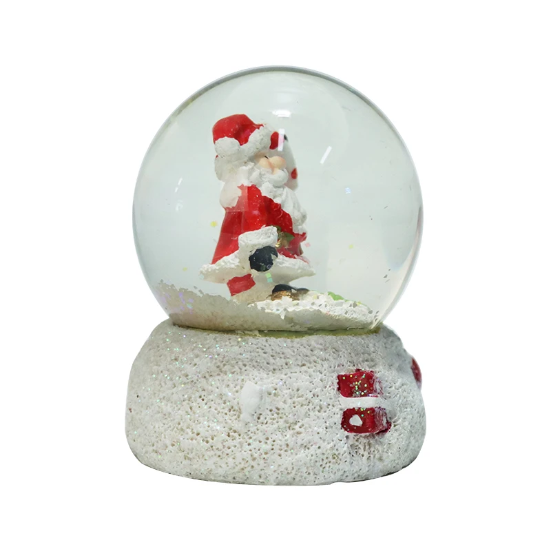 2024 Custom Christmas Gift Resin Crystal Crafts Christmas Decorations Snow Ball Music Snow Globes And Sonwball For Decor