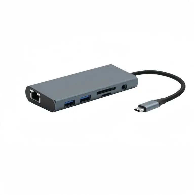 type c hub 9 in 1 USB 3.0 Hub Type C Network Converter Card Reader Adapter PD Charging Laptop Docking Station