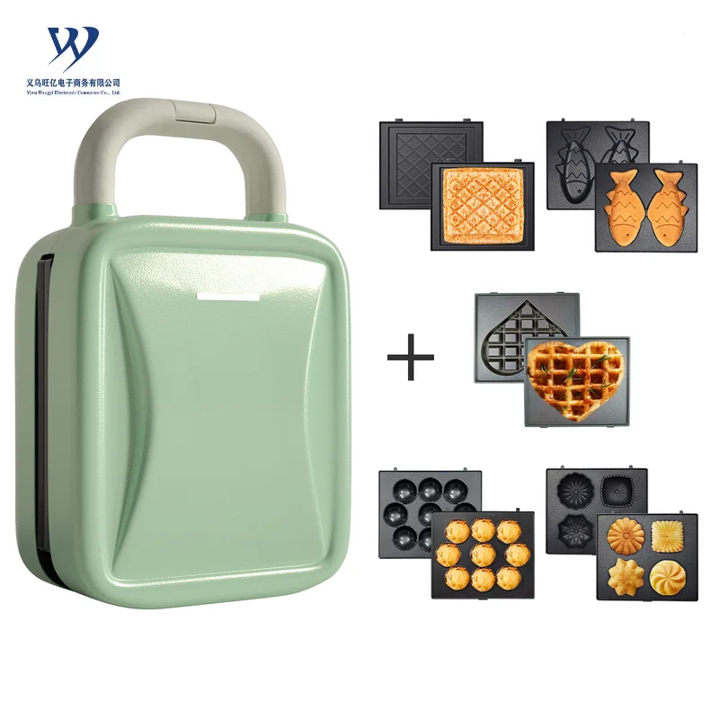 high quality Large ywwy Auto Square Price 3 in 1 breakfast makers taiyaki gaufrier round Maker Mini Waffle toaster