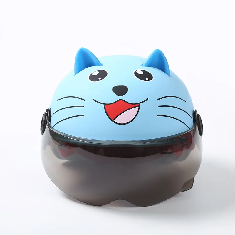 Animal blue cat kitten custom design cute kid helmets safety multi sports skateboard helmets