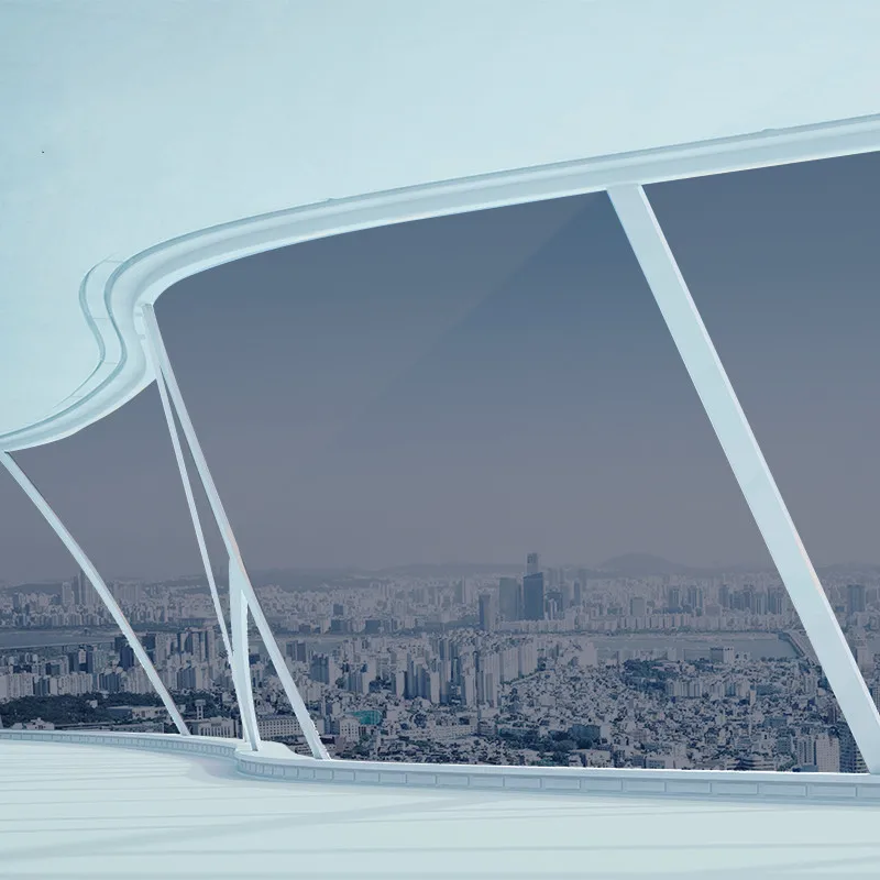 Dark Blue Silver Decorative Stained Glass Window Film for Home  3 Window M Tint Film Roll