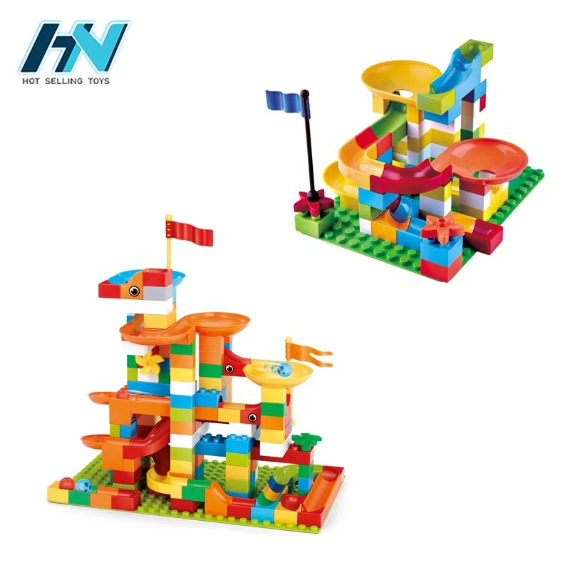 ABS material Educational DIY marble run track toy building block marble run for children