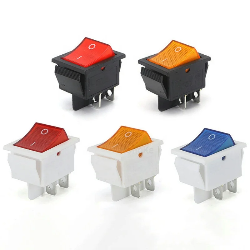 higher quality  KCD4 rocker switch  2/3/ 4/6 pin 16A 20A ON OFF rocker switch with light LED lamp