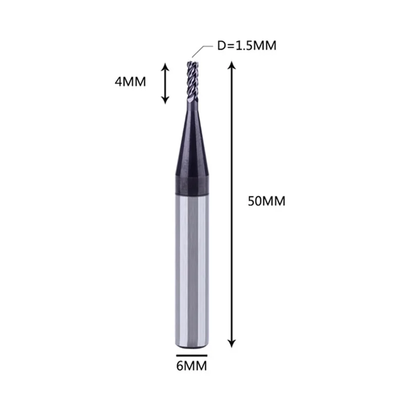Прямая поставка с фабрики ЧПУ 1 4 Endmill 12 мм 3 канавки 0 5 микро концевая