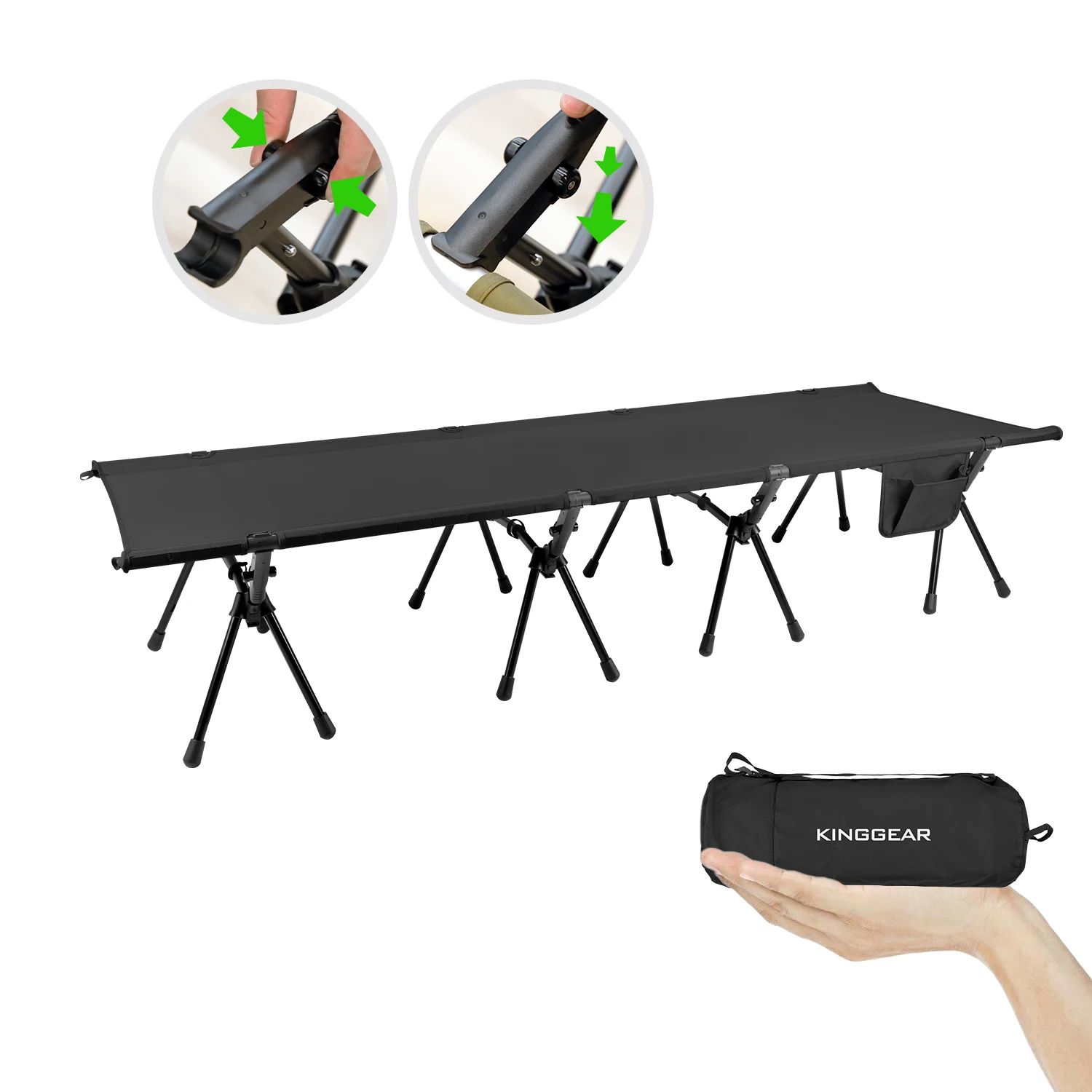 2021 Aluminum Folding Bed Folding Cot Bed Camp Outdoor Sleeping Folding Cot Portable Camping Foldable Bed