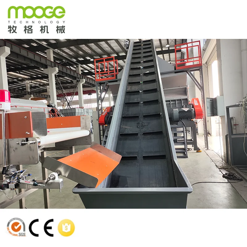 Plastic Double Shaft Shredder Machines PET Recycle Crusher Washing Line
