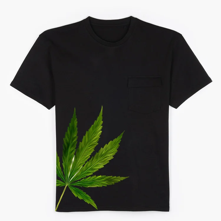 Wholesale Turkey Printed Custom Cheapest Apparel Weed Free Size Oversized 95% Cotton 5% Elastane T Shirt With Pocket For Men 