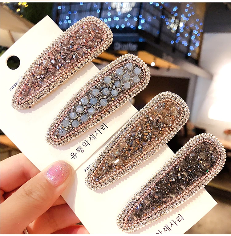 Diamond crystal hairpin girl bb clip broken hairpin side crimping clip bangs hairpin