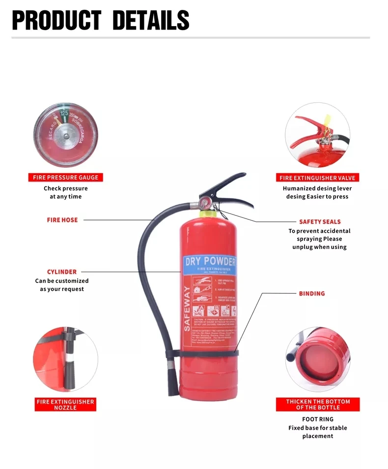 10 Lbs Dry Powder Fire Extinguisher Portable Dry Powder Commercial Emergency Fire Extinguish