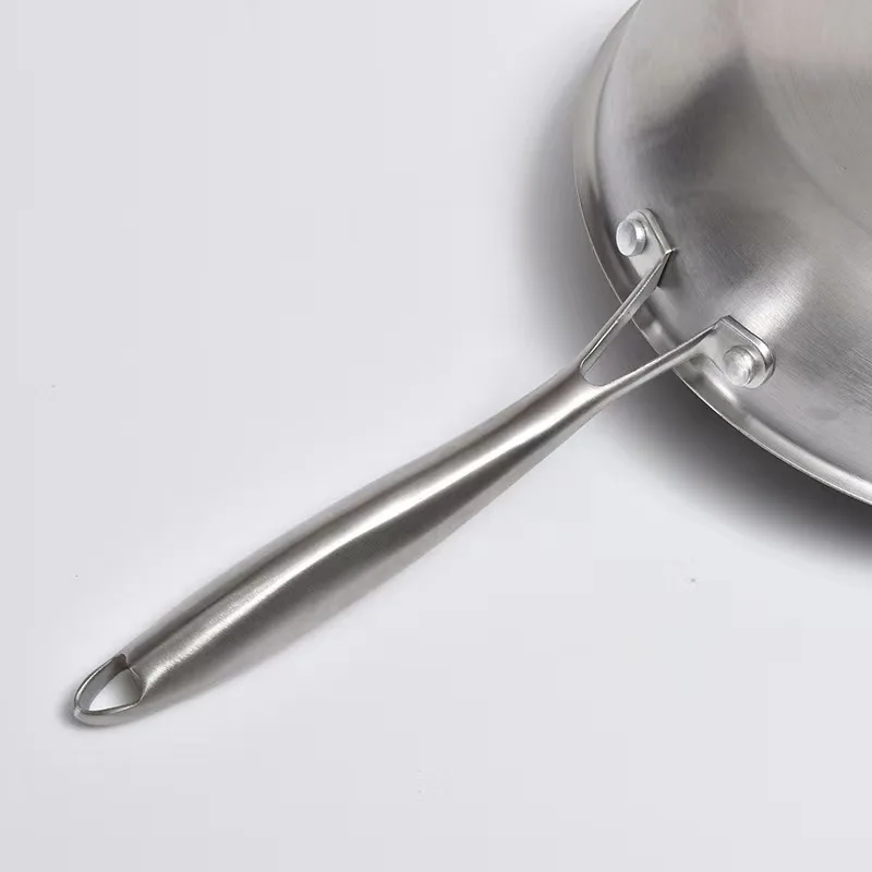 28 30 32cm pan Food stainless steel honeycomb frying pan with glass lid