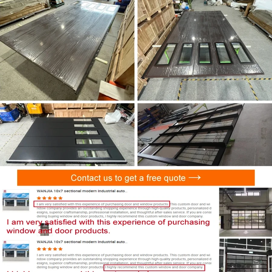 Manufacturer Modern Exterior Electric Aluminum Automatic Sectional Garage Door