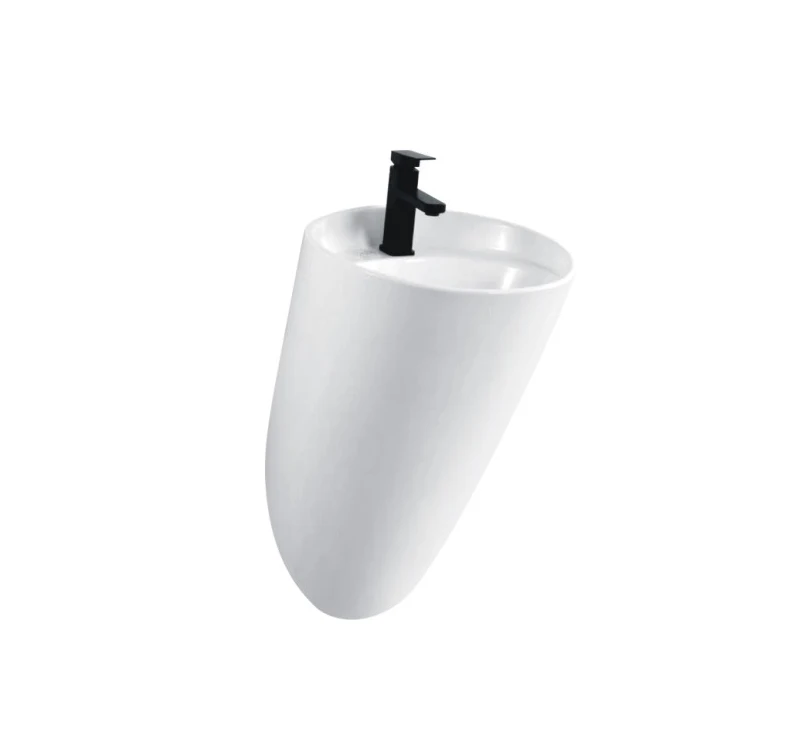 Customized Round Sink Bathroom Pedestal Wall Hung Basin White Freestanding Sink Ceramic Hand Wash Basin