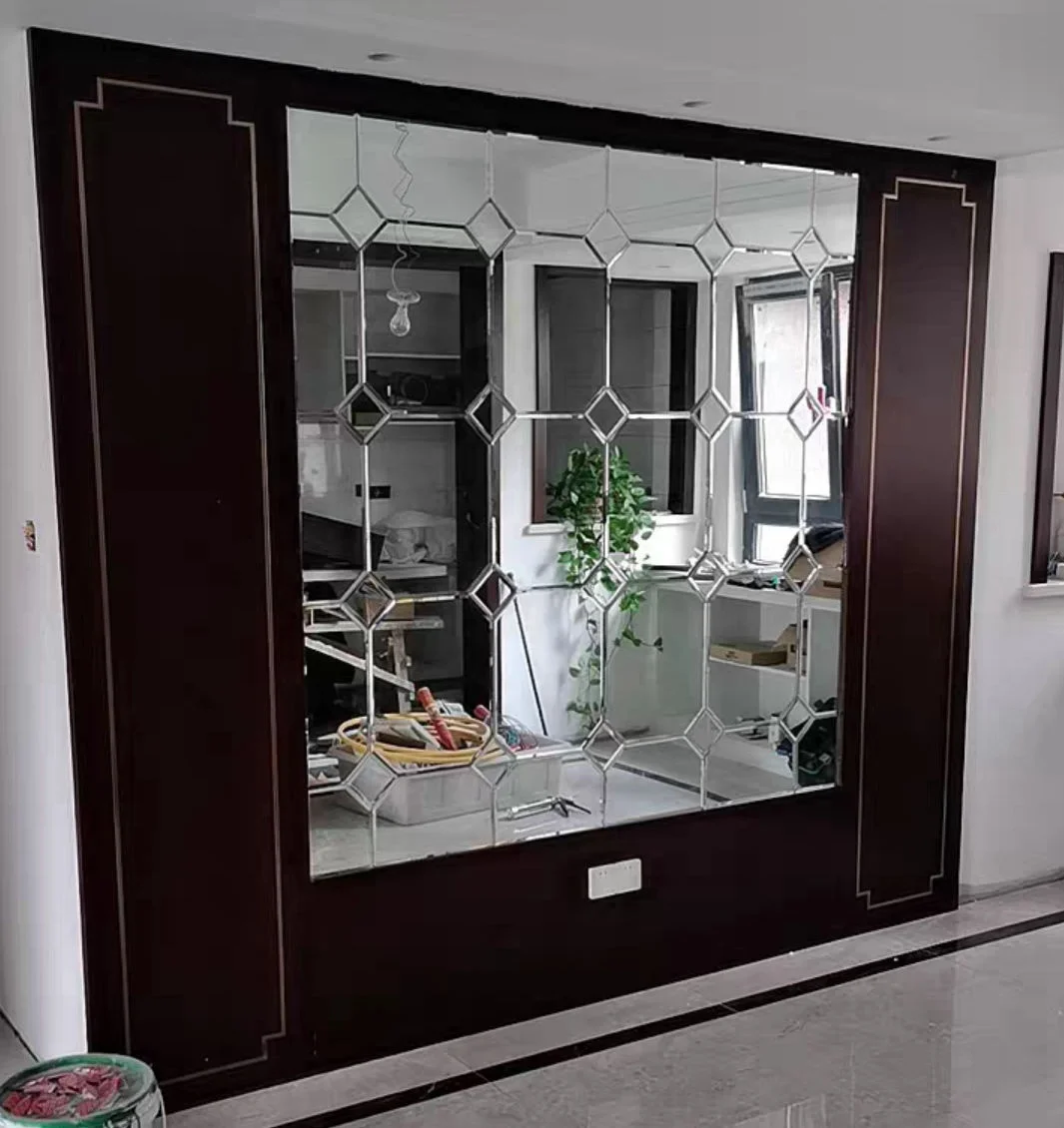 Crystal Glass Mosaic Tile Beveled Adhesive Glass Mirror Mosaic Tile For Decorative Diamond Spell Mirror Wall Mirror