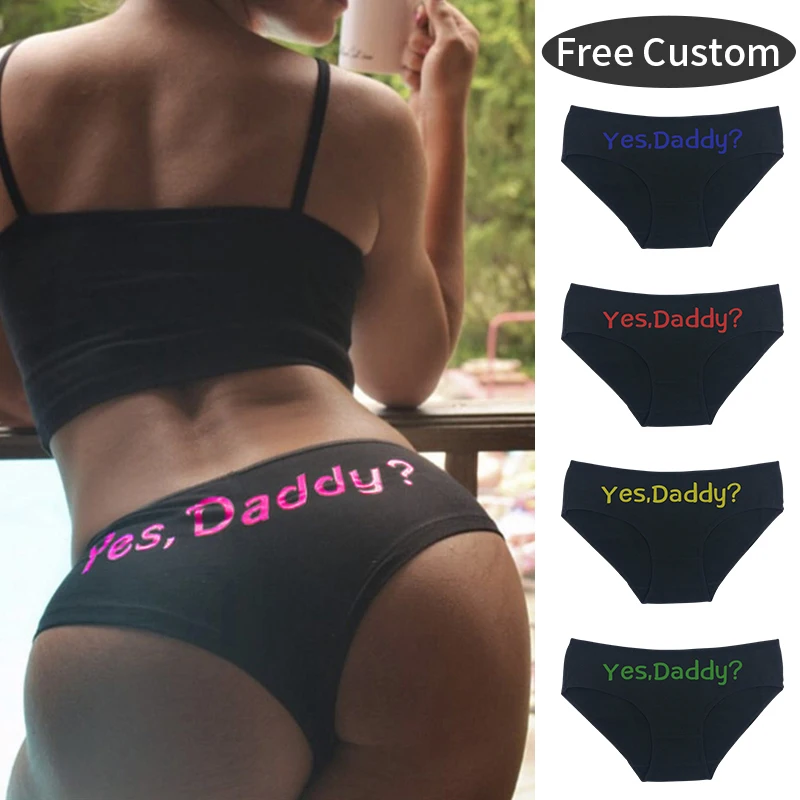 TX Wholesale Customize Logo Mature Ladies Teen Comfortable Women Cotton Breathable Sport Panty Letter Printing Underwear Panties
