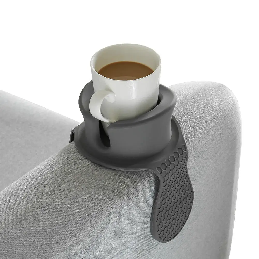 Wholesale Silicon Anti-Slip Sofa Armrest Silicone Couch Sofa Non Slip Cup Bottle Holder With Tray For Couch Arm Holder