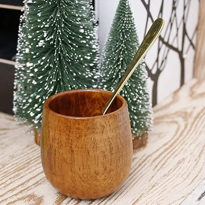 New arrival seller Japanese wooden sake cups primitive handmade wooden drinking mug water tea cup breakfast milk juicefor home