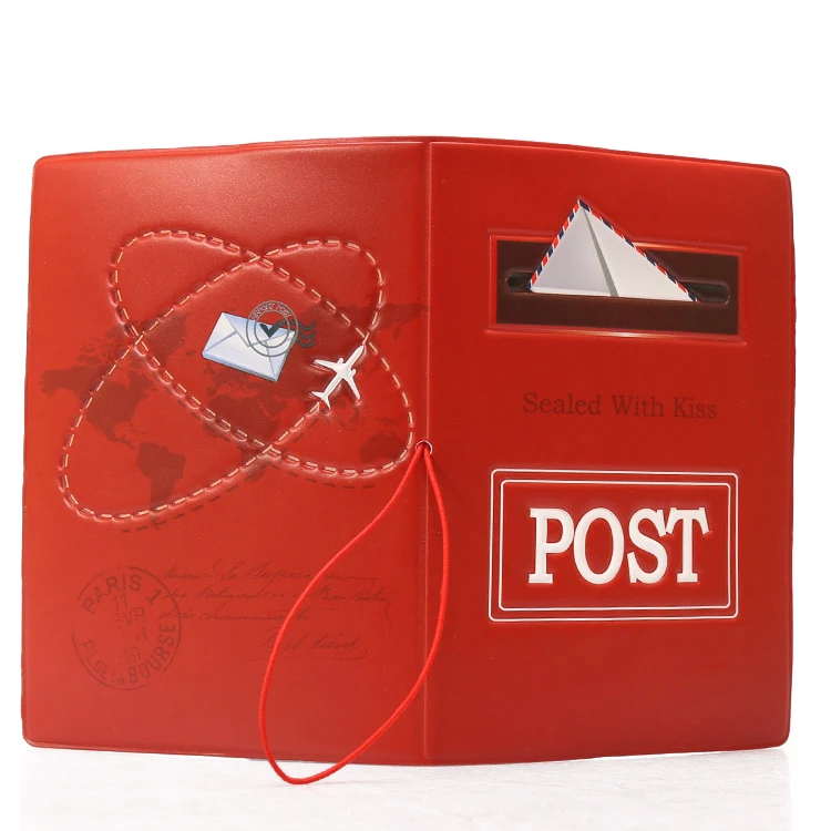 Creative Red Email Passport Holder 3D Wallet PVC Travel Document Organizer Card Bag Drops-hipping Passport Cover