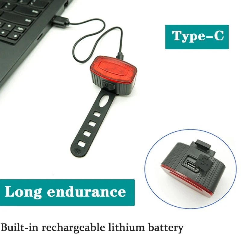 BUCKLOS LED Bicycle Tail Light USB Rechargeable Bike Red Light IPX4 Waterproof Road Mountain Bike Front and Rear Light