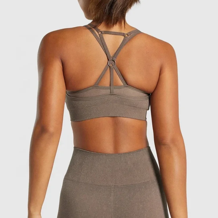 manufacturer OEM High Quality Ladies Gym Wear Double Layered Back Cross Yoga Bra