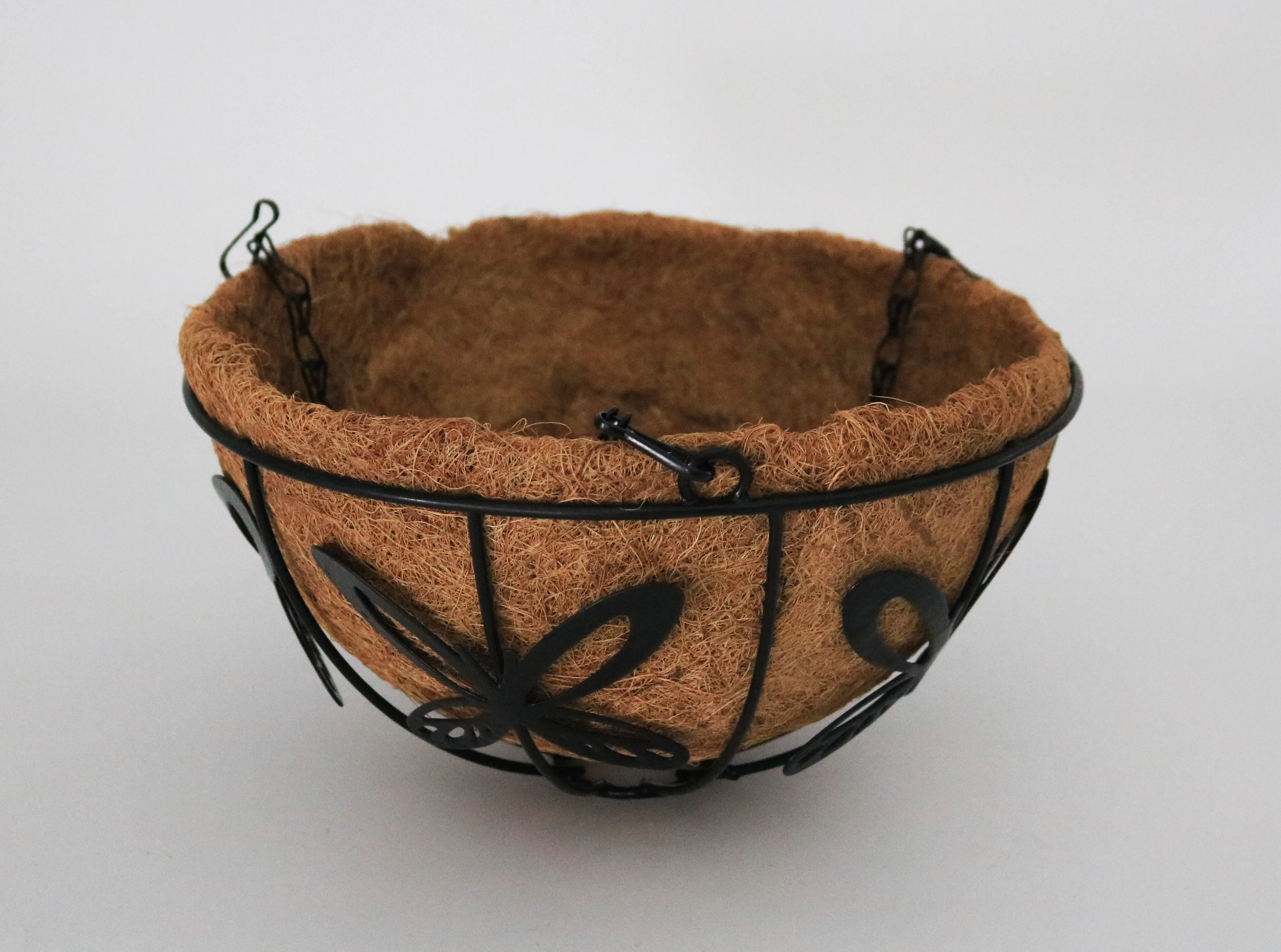 10/12 metal iron wire round hanging garden flower raised planter basket chain holder substitutable coco coir liner