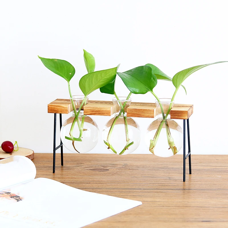 Flower Glass Vases For Events Bases For Flower Arrangements, Wedding Vases Centerpieces Decoration Stand Glass Planter Bulb Vase