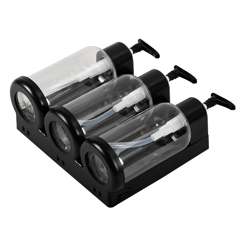 Hotel Home Wall Mounted Pump Bottle Holder 300ml Triple Dispenser Bracket Refillable Soap Dispenser