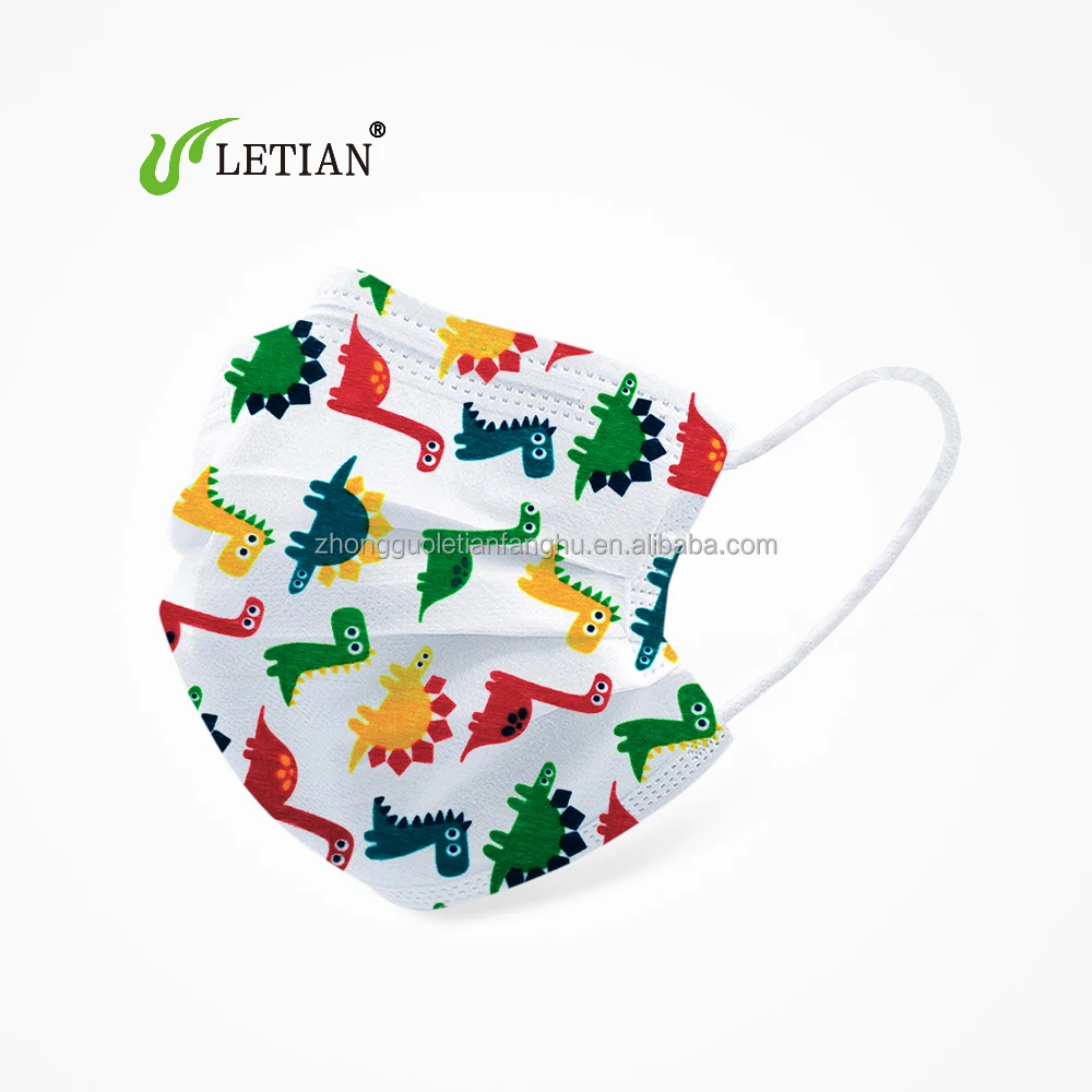 Letian 3ply одноразовая маска для лица с принтом для детей защитная маска для лица 50 шт. одноразовые детские маски для лица
