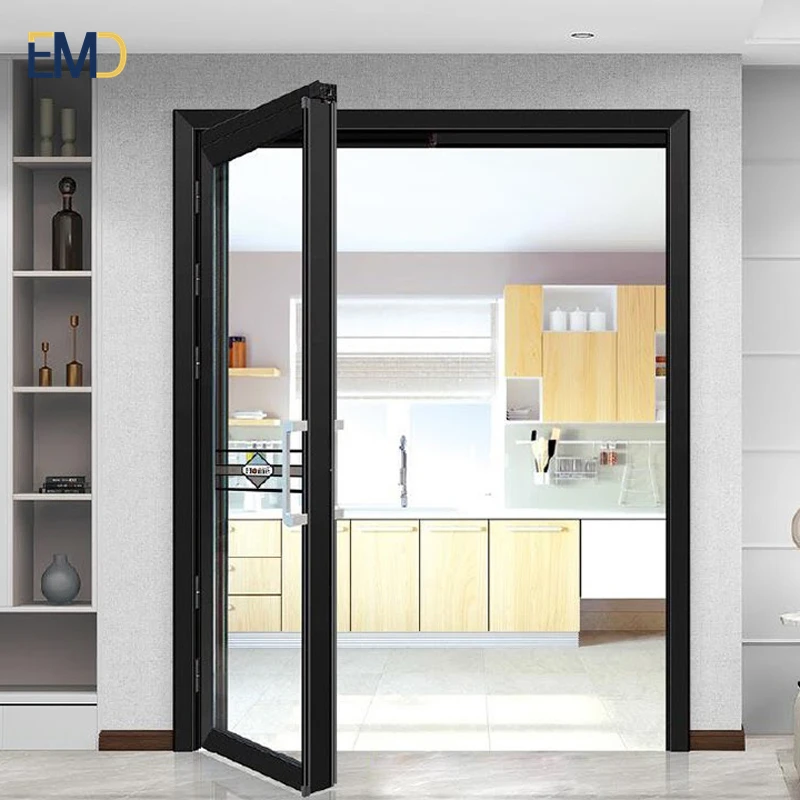 Customized balcony indoor folding Pd sliding swing double glass bathroom aluminum Pt door