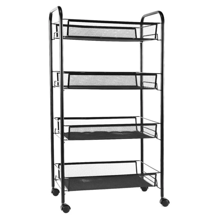 4-ярусный выставочный стенд сетки проволочный прокатный файл организатор тележка кухонная корзина для хранения на колесах