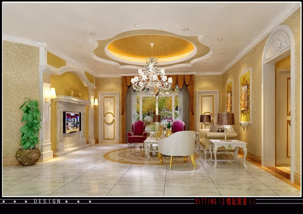 Luxurious Decoration 3D MAX Interior Rendering For European Style Villa