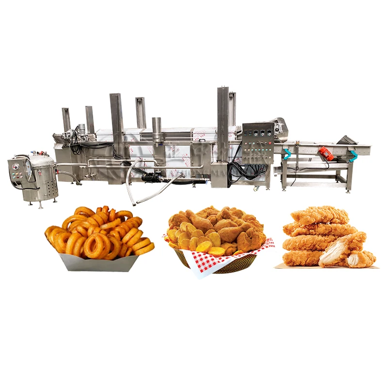 Snacks Machine Mesh Belt Fryer Automatic French Fries Frying Machine Fried Chicken Chop Machine