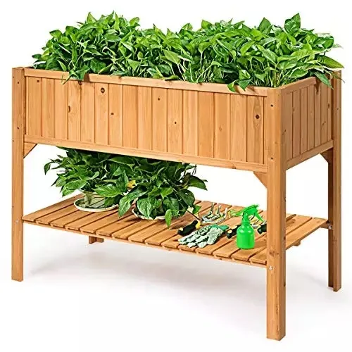Wooden Square Live Plant Box Pot Natural Eco Friendly Outdoor Indoor Garden Flower/green Plant Floor Chinese Style