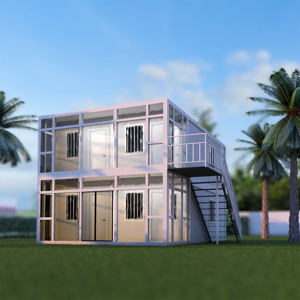 Luxury Modern Design Easy to install 2 Floor  Prefab Container House