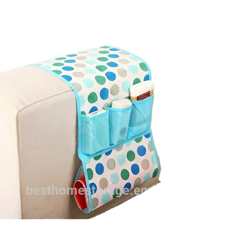 Printing Sofa Over Arm Rest Caddy Organizer Storage Bag Container Remote Control Holder Home Space Saving Helper [1 PC Random C