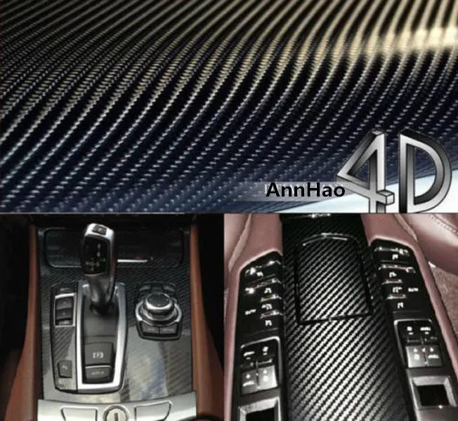 Carbon Fiber Black Film 3D Rolls PET/TPU Colorful Car Body Stickers Car Wrap Vinyls Self Healing