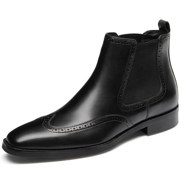 High Quality Designer Formal Boots Shoes Men Hot Sale Genuine Leather Branded Boots Men 2024 New Arrival Party Boots for Men