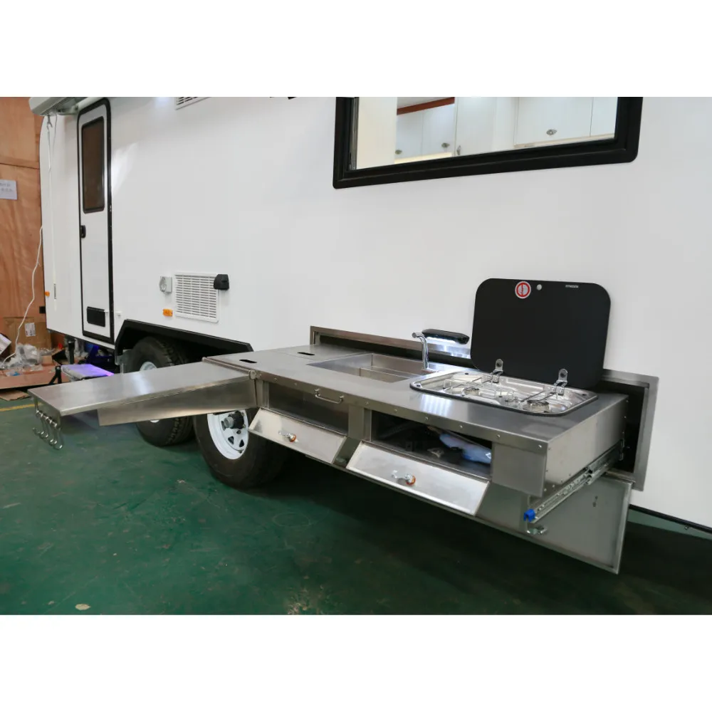 Factory Made Teardrop Camper RV Caravan Slide Out Kitchen