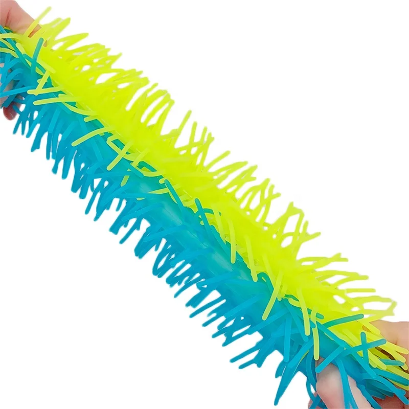 Amazon New TPR Hairy Stretchy Decompression Fidget Stress Puffer Ball Toy For Autism