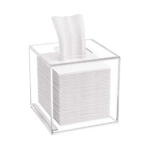 100% Hand Made Pure Acrylic Tissue Paper Box Luxury Waterproof Bathroom Accessories Set