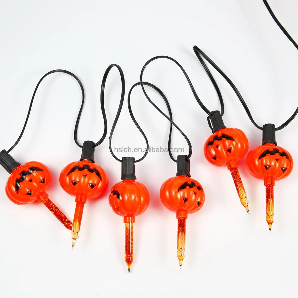 Hot selling plastic tungsten glass bulb Halloween pumpkin water bubble pendant lamp