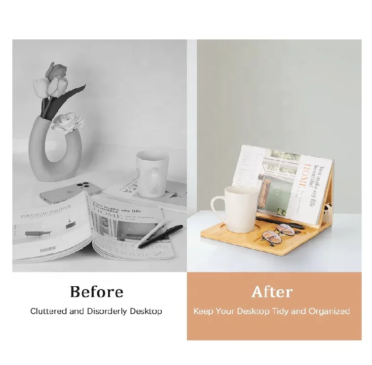 Triangle Book Holder Stand Foldable Bookmark Solid Wood Book Rest Page Holders