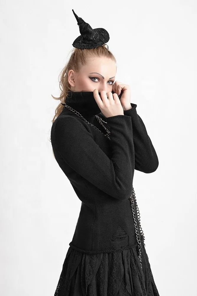 Punk Rave S-169 unique design wizard black Gothic pointed top hat