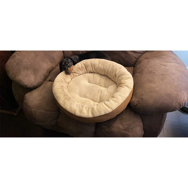 Pet Dog Bed Plush Animal House Comfortable and Fluffy Mat Dog Cat House Round Warm and Comfortable Nest in Winter