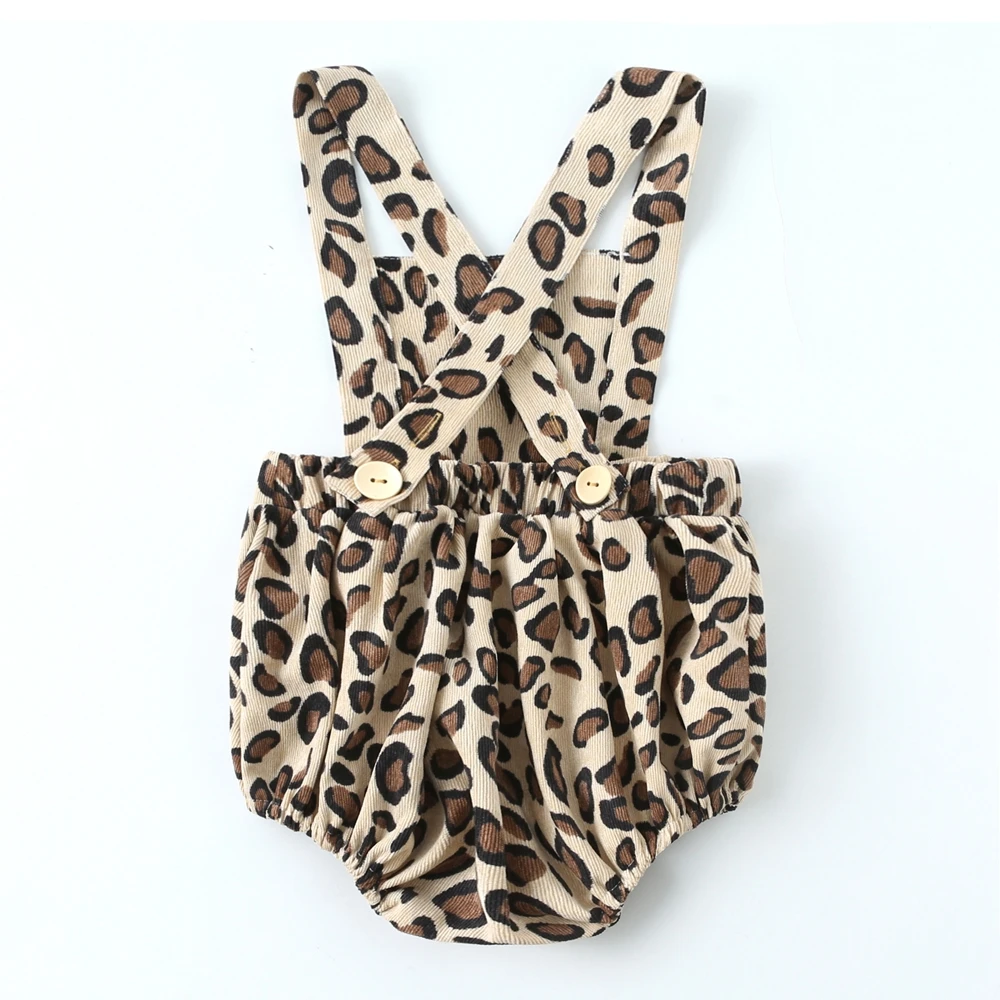 
Shijun Baby Clothes Corduroy Baby Bloomers Leopard Baby Bloomers and Headband Set 