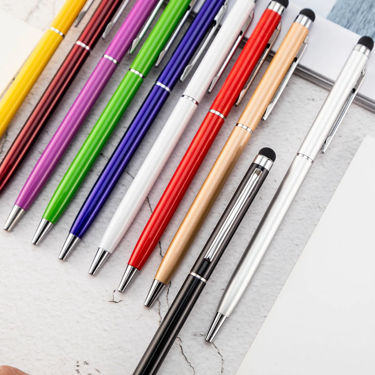 Горячая распродажа дешевле 2 в 1 стилус Шариковая ручка для Ipad