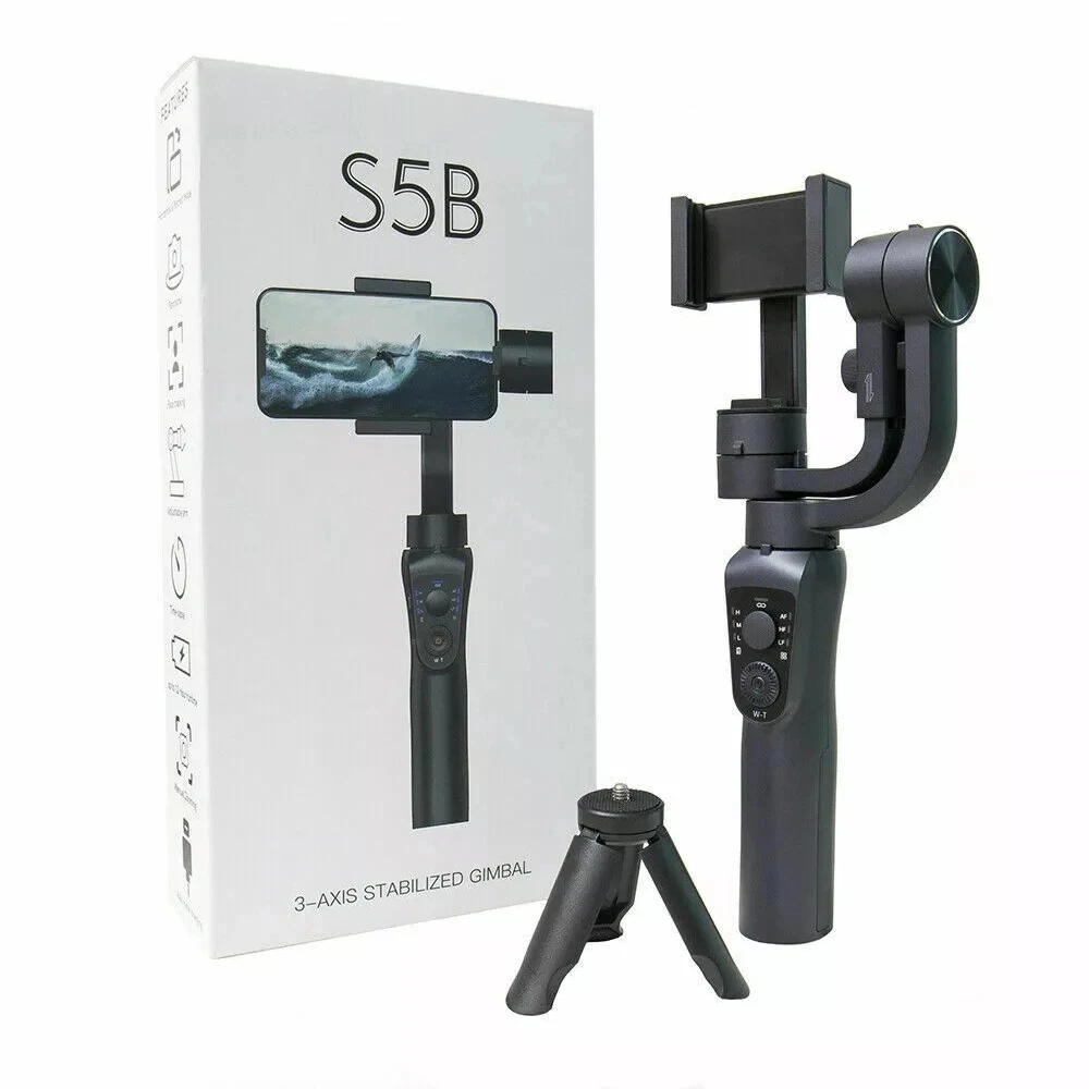 2020 Hot selling  3 Axis Handheld Gimbal S5B Camera Stabilizer With Tripod Face Tracking via App Selfie Stick Gimbal Stabilizer